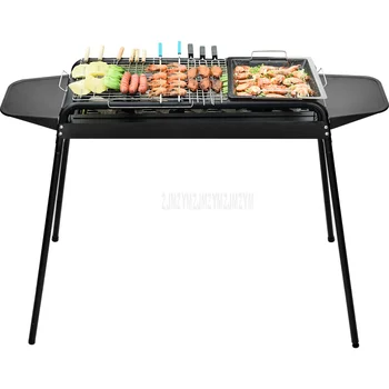 

5-15 Person Metal BBQ Grill Electric Charcoal Grill Automatic Flip Barbecue Stove for Outdoor Picnic Home Garden Party Roasting