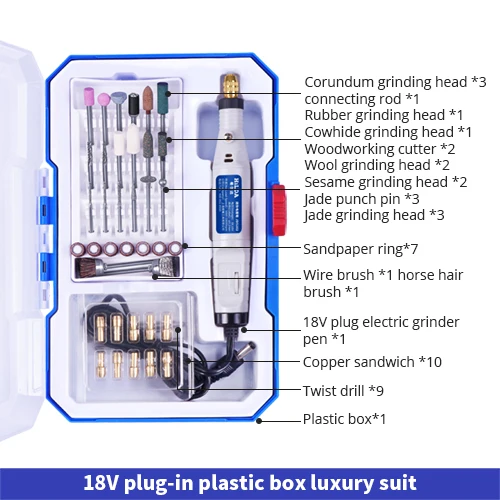 HILDA Мини дрель роторный инструмент 18 в гравировальная ручка с шлифовальными аксессуарами набор многофункциональных мини гравировальных ручек для Dremel инструментов - Цвет: SET 4