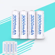 4pcs 2a AA Battery Batteries 1 2V AA 3000mAh Ni MH Pre charged Rechargeable Battery 2A