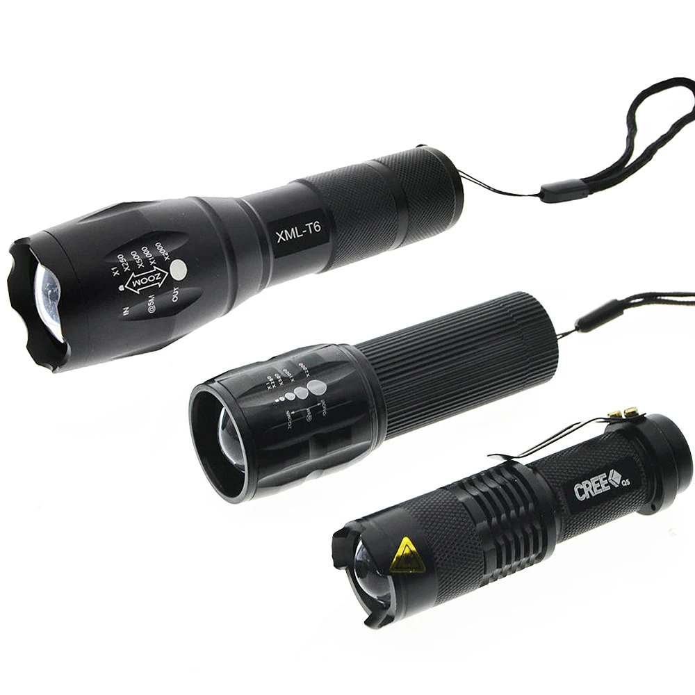 

High Power Torch 3 * AAA Batteries Zoomable LED Flashlight Torch light outdoor lighting