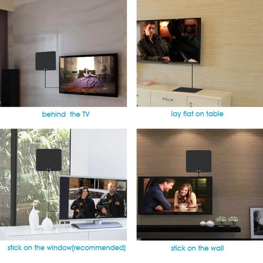 HDTV цифровой усилитель ТВ Антенна Крытый Freeview ТВ сигнальный ресивер UHF VHF HD tv ATSC DVB-T DVB-T2 приемник сигнала 50 миль диапазон