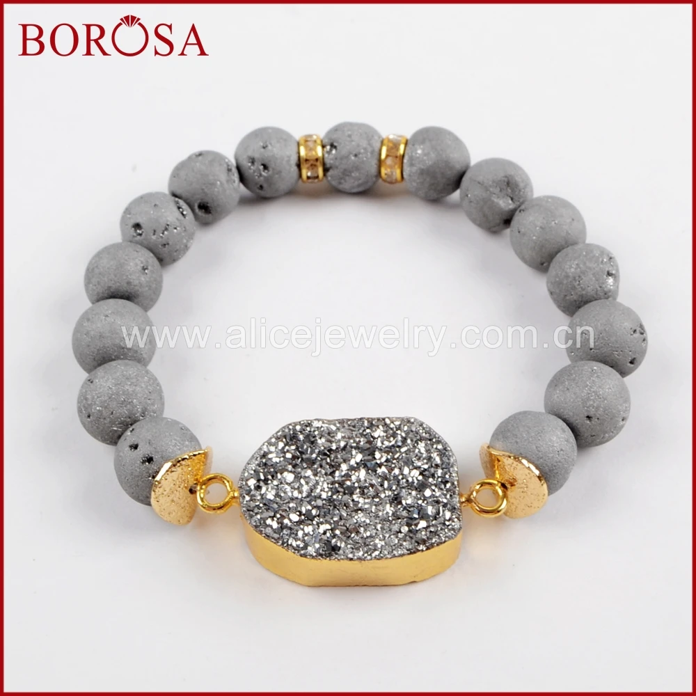 BOROSA 5 шт. новый золотой титановый браслет с 10 мм бусинами смешанные цвета s