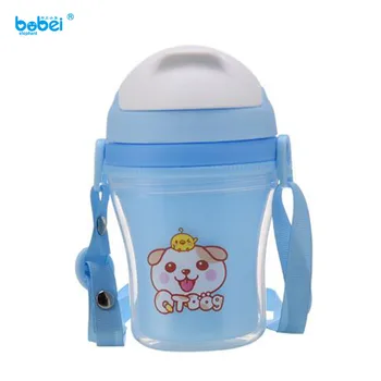 

180/300ml baby kids water juice drinking bottle cup with belt or handle silicone straw anti-dust cover for over 6 month children
