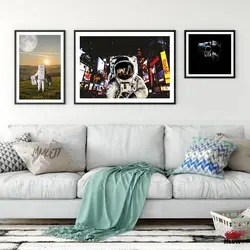 Плакаты стены Книги по искусству канва картины для Гостиная украшения Lonely астронавт психических разведка Декор стены фото