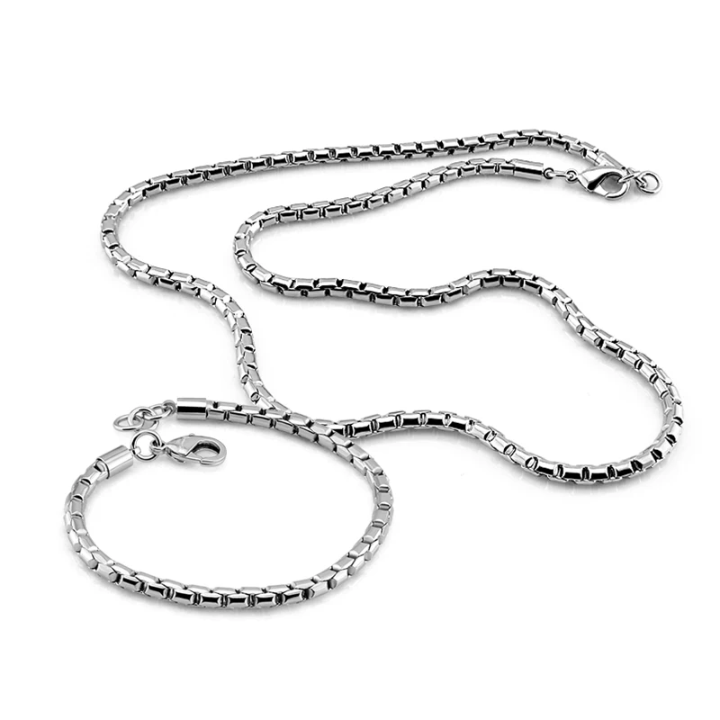 Fashion Men's Silver Set Jewelry Solid 925 Sterling silver Wide 4MM / 20