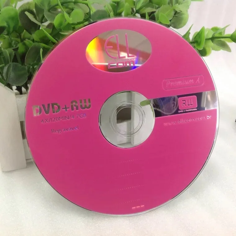 25 дисков 4x4,7 GB розовые печатные DVD+ RW диски