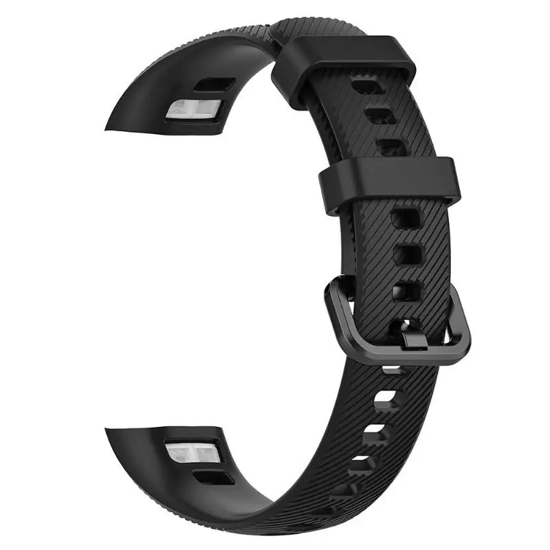 ALLOYSEED силиконовый регулируемый умный Браслет-повязка ремешок для часов на замену для huawei Honor Band 4 Smartband Belt - Цвет: Черный