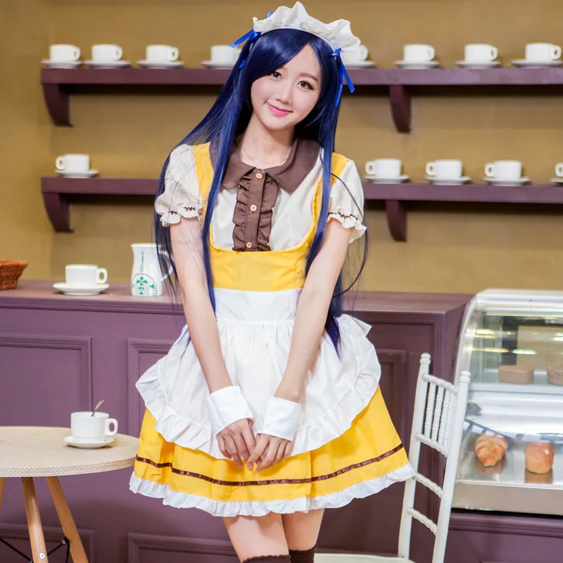 Японский Аниме Sexy Love Live горничной Сонода Уми маскарадные костюмы платье форма