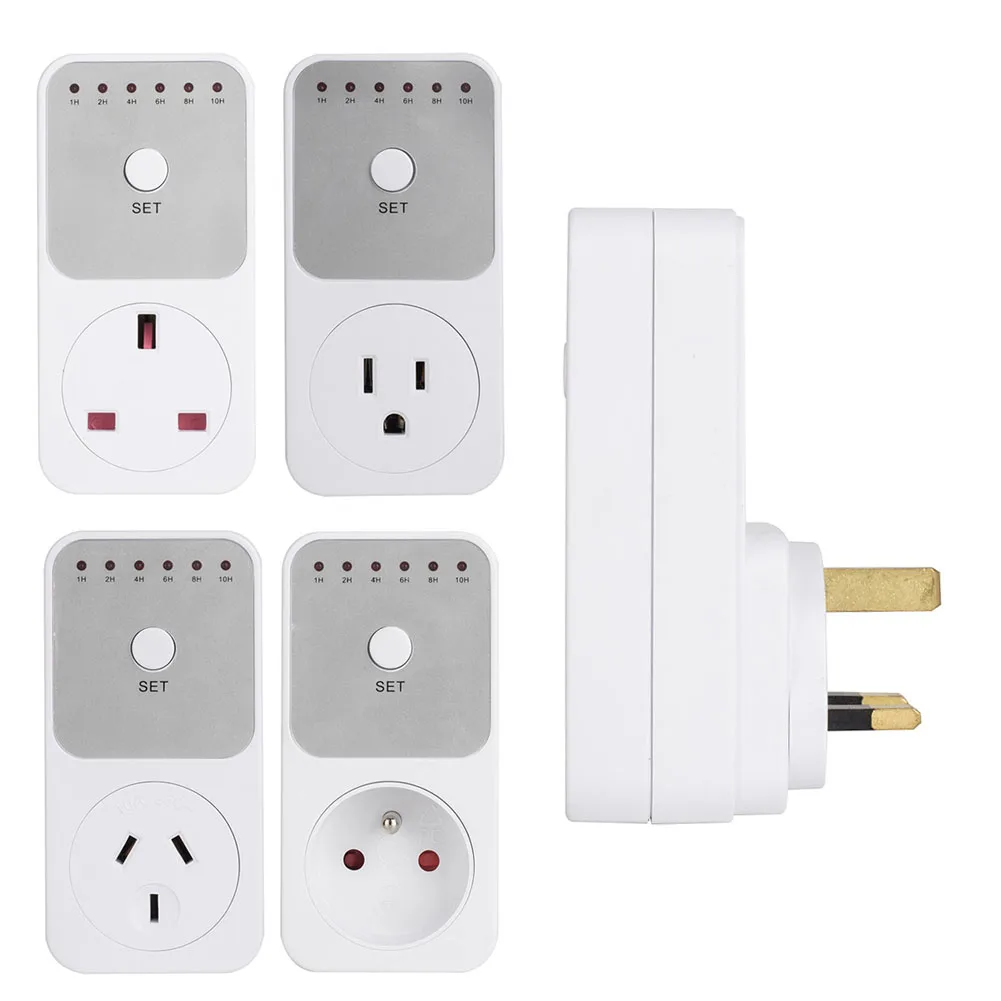 

1-10 Hours Indoor Countdown Timer Outlet with Grounded Pin Energy Saving US/EU/UK/AU Plug JDH99
