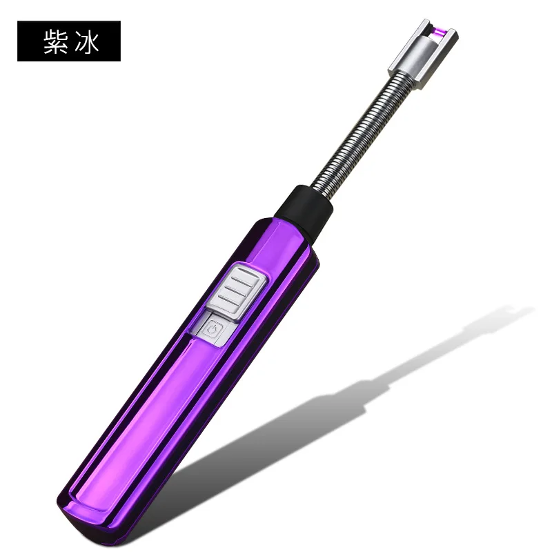 USB ветрозащитный электронная зарядка прикуриватель бездымный супер зажигалки Человек барбекю воспламенитель чайник Прямая - Цвет: 8