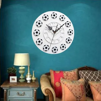 

Best Selling 2018 Products Football Style Non-ticking Acrylic Wall Clock Home Kitchen Office Kids Alarm Clock Dropshipping
