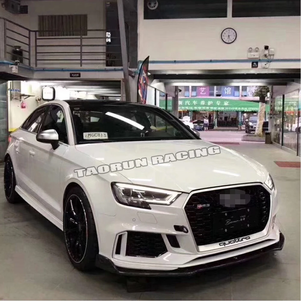 RS3 углеродного волокна переднего бампера для губ Protecter для Audi RS3 бампер только авто гоночный автомобиль спойлер переднего бампера