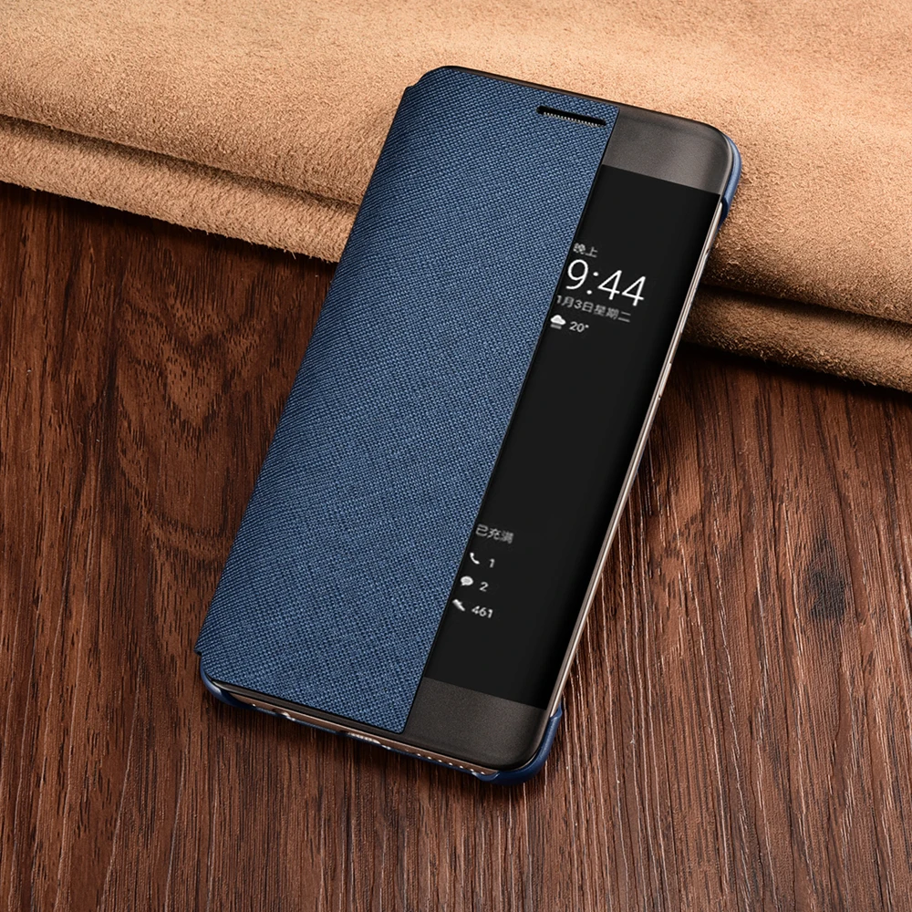 XOOMZ for Huawei Mate 9 Pro Cover Smart View Transparent Flip Case for