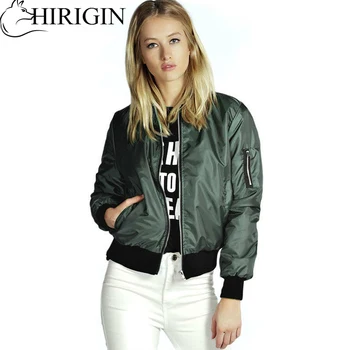 

Autumn 2017 Stylish Womens Classic Coat Cool Basic Down Jacket Padded Zipper Chaqueta Biker Outwear Bomber Jacket Vintage Coat