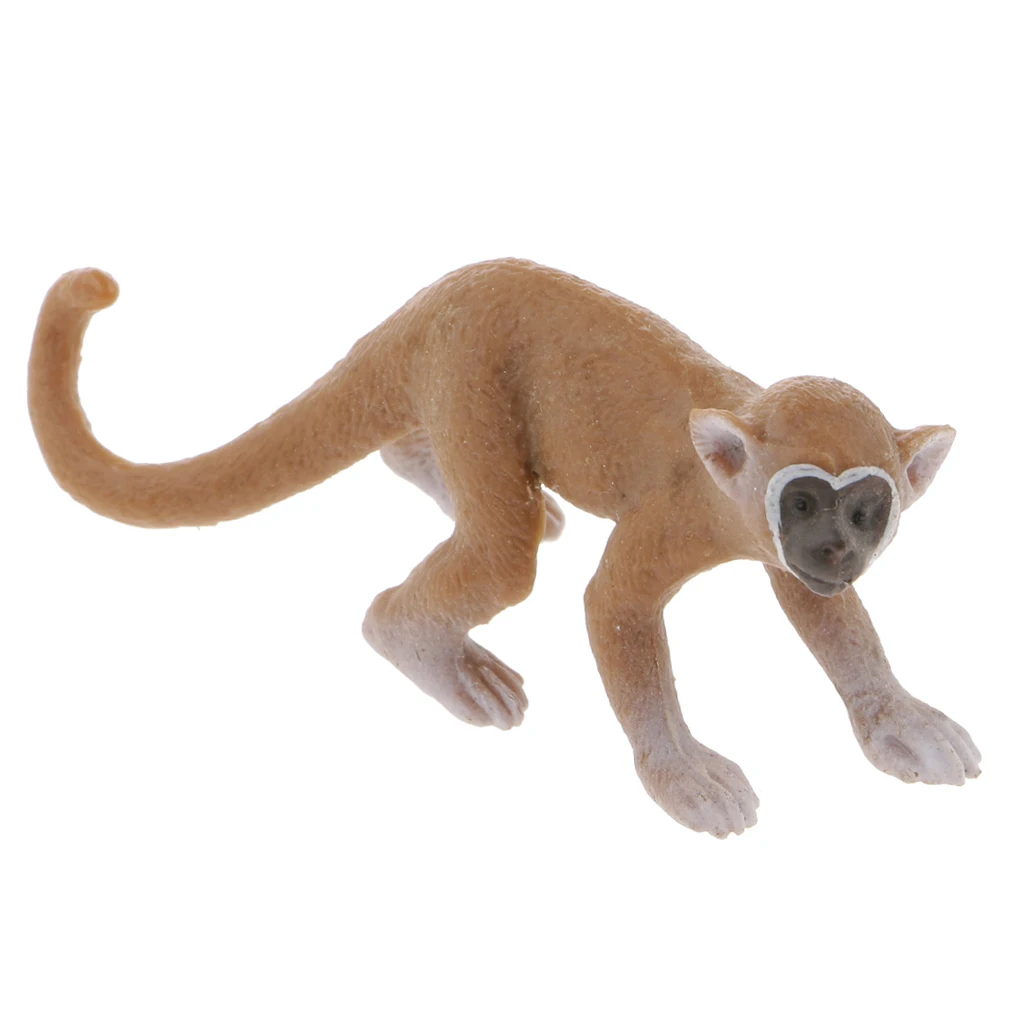 MagiDeal 1Pc Realistic Squirrel Monkey Wild Animal Figurine Model Action Figure Kids Toy Home Office Desk Decor