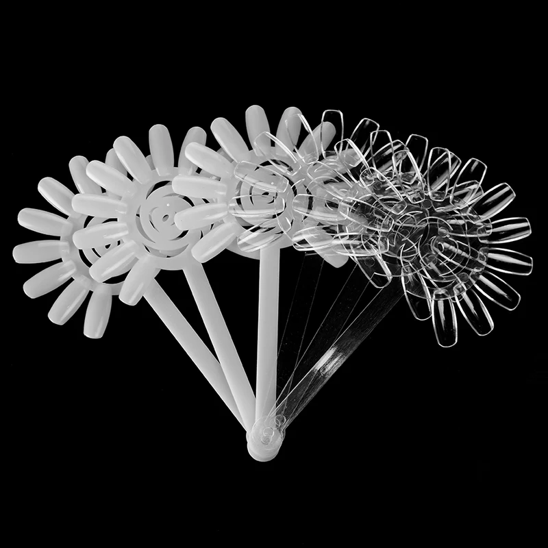 

False Nail Tips Color Card Transparent White Buckle Ring Nail Art Practice Display Tools Manicure Nail Tool 10Pcs /lot