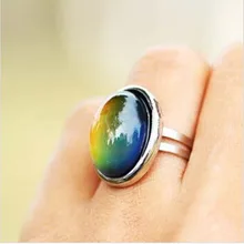 2016 Crystal Jewelry Changing Color Mood Ring Temperature Emotion Feeling RINGS Adjustable Size Gifts event party  Supplies