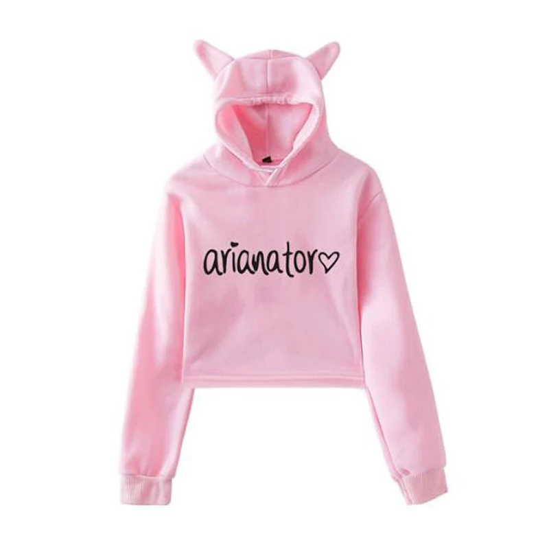 cat ear cropped hoodie