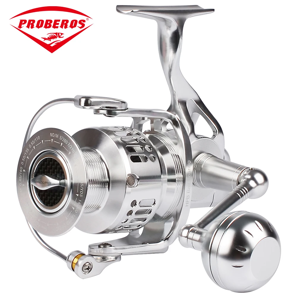 

Fishing Reel Aluminum Alloy CNC Processing AE6000 Spinning Reel14+1BB Stainless Steel Bearing Anti-seawater Wheel Fishing Gear