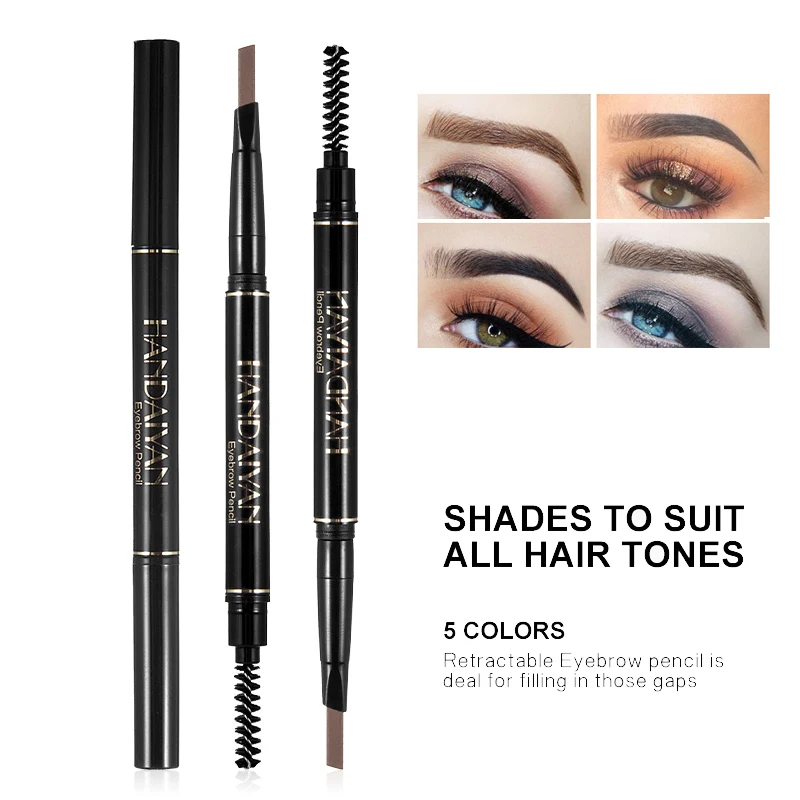 Eyebrow pencil makeup eyebrow gel 5-color automatic rotating double-head waterproof Eyebrow pencil makeup eyebrow gel 5-color automatic rotating double-head waterproof