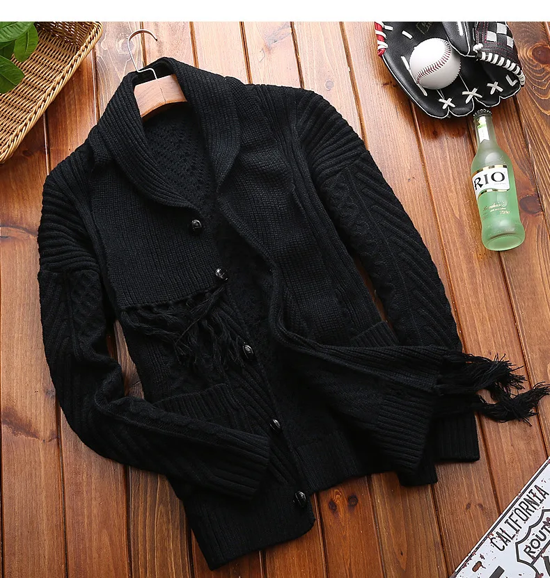 Winter Men Cardigan Coat Thicken Loose Fit Warm Turtleneck Sweater Men Autumn Knited Male Sweatercoat Black Brand Muls M-4XL-07