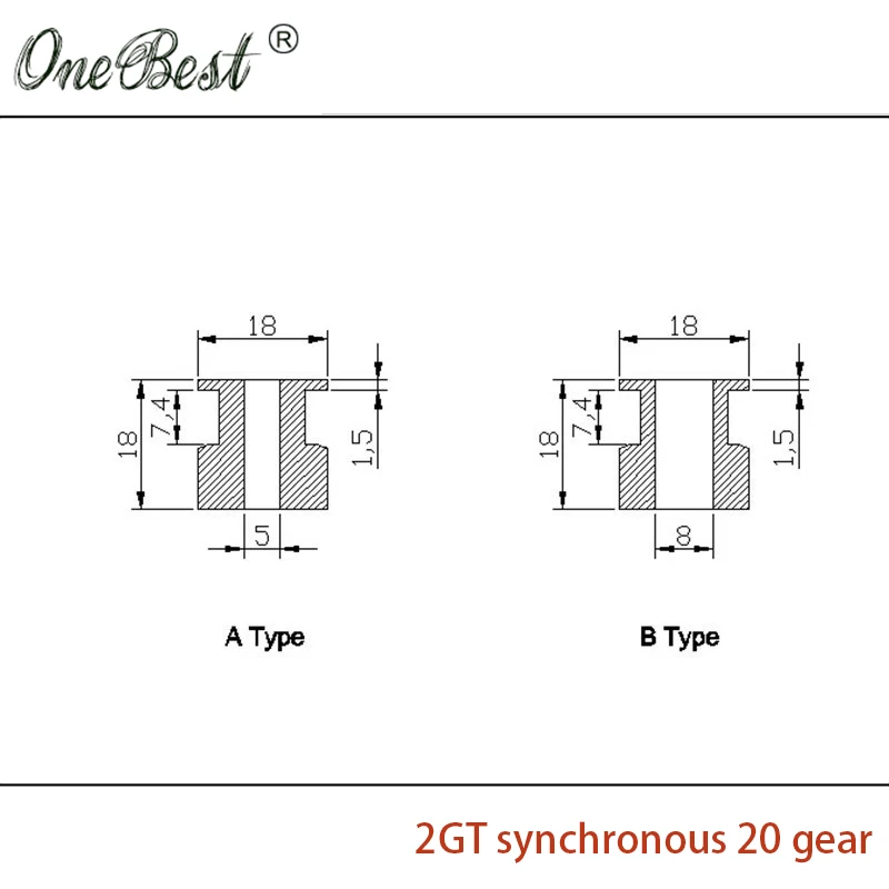 10 шт./лот GT2-20 синхронный шкив ременной передачи 20 шестерни внутреннее отверстие 5 мм 8 мм для 6 мм ремень 3d принтер аксессуары 2GT