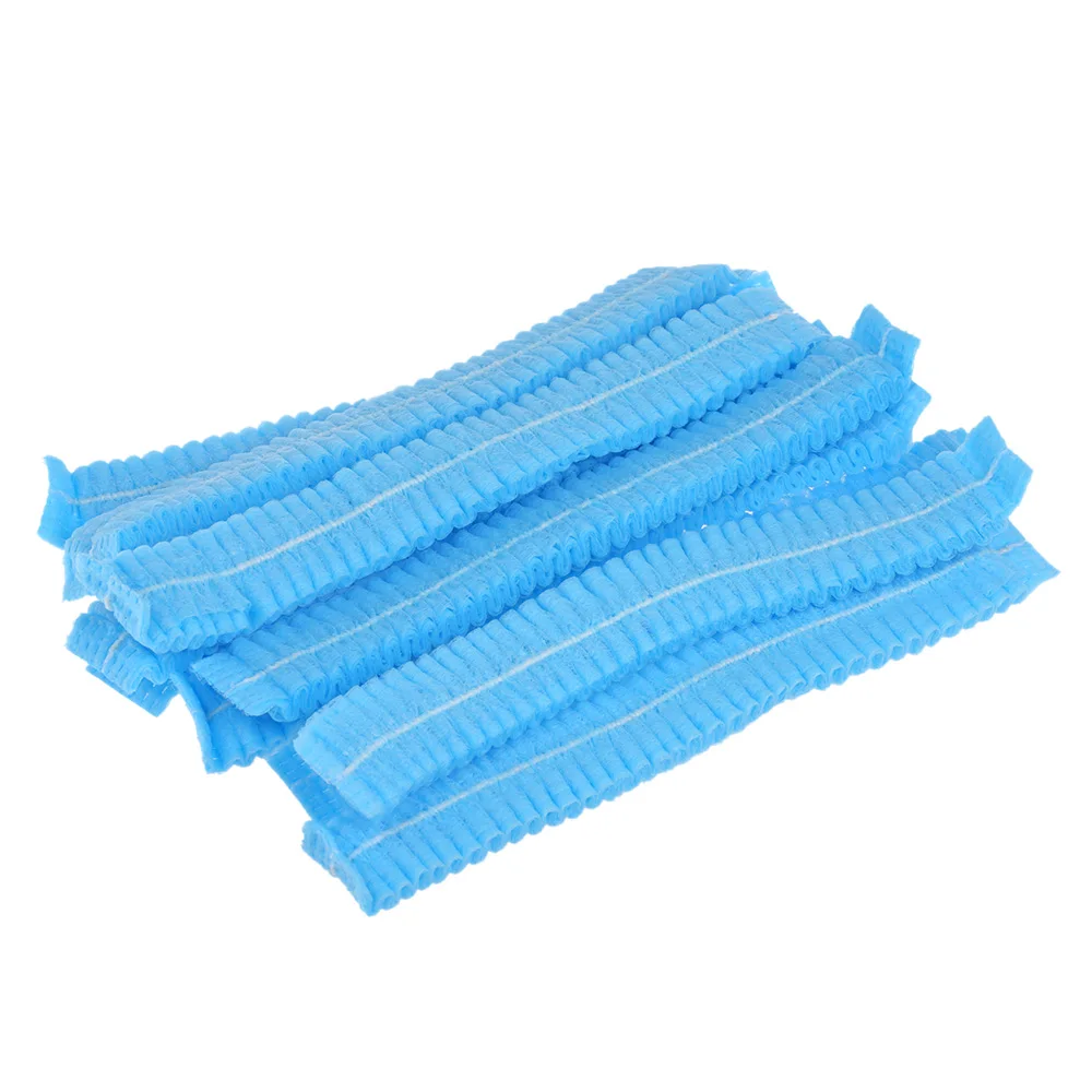 100Pcs Disposable Hair Shower Cap Hat Net Bouffant Cap Spun Bonded