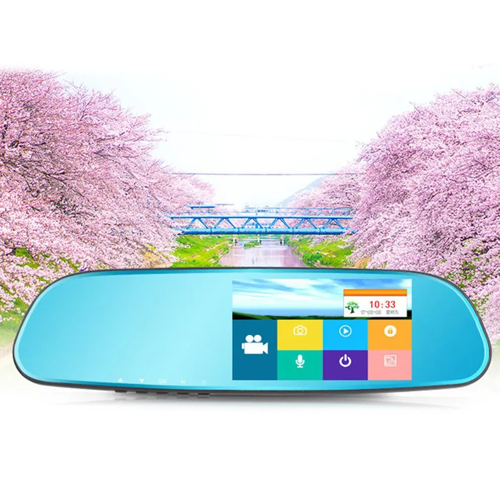  50 Zoll 140 Grad Ultra Weitwinkel Objektiv 1080P Auto DVR GPS Auto Rückspiegel Monitor Reverse Kame