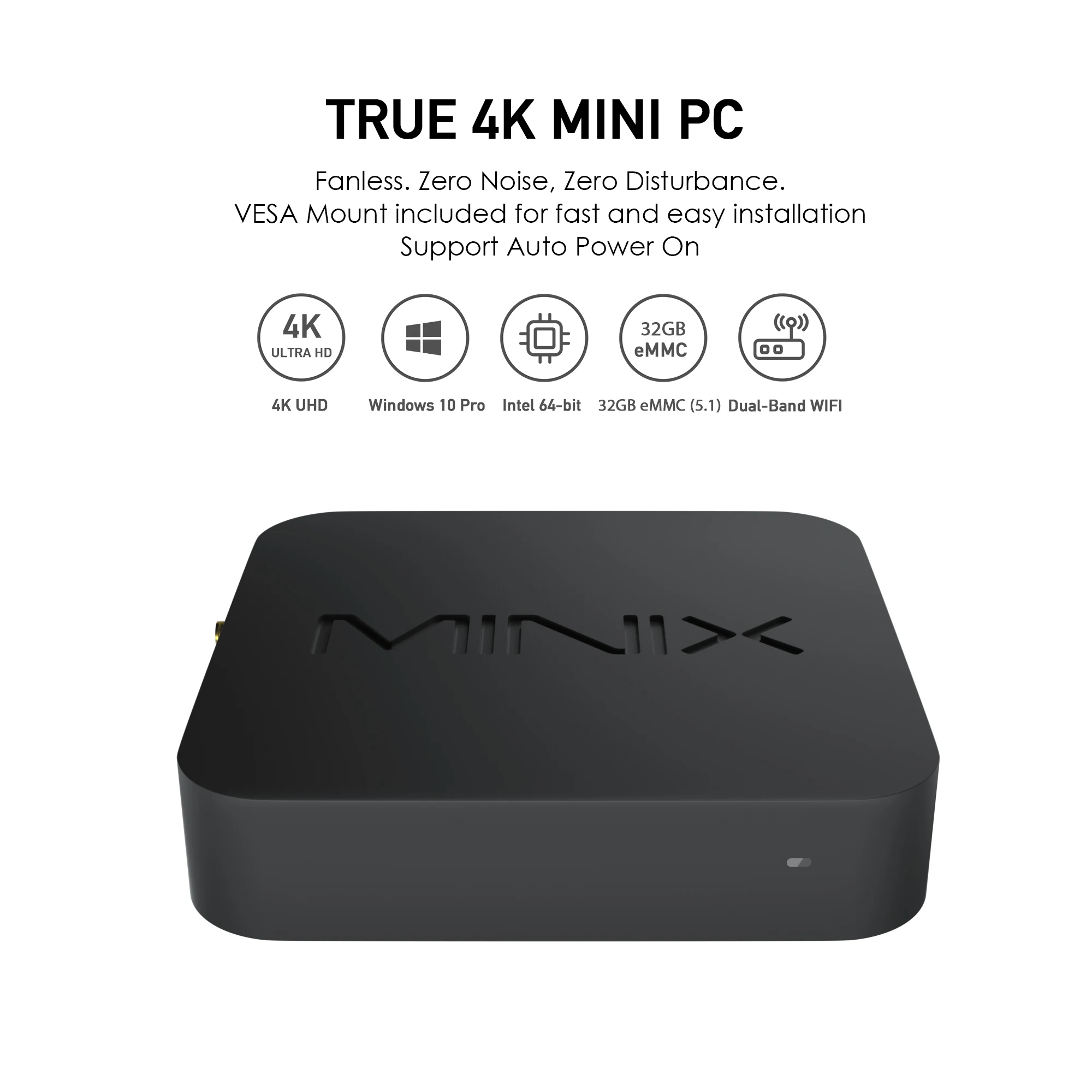 MINIX NEO Z83-4 Pro Intel Мини ПК официальный Windows 10 Pro мини ПК Intel Atom x5-Z8350 4 ГБ/32 ГБ с креплением VESA портативный мини ПК