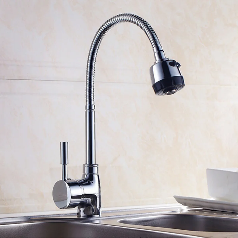 Universal Rotation Kitchen Faucet Tip Three-way Hot Cold Water Spout Bathroom Waterfall Mix Tap Sink Faucet Washing Vegetables