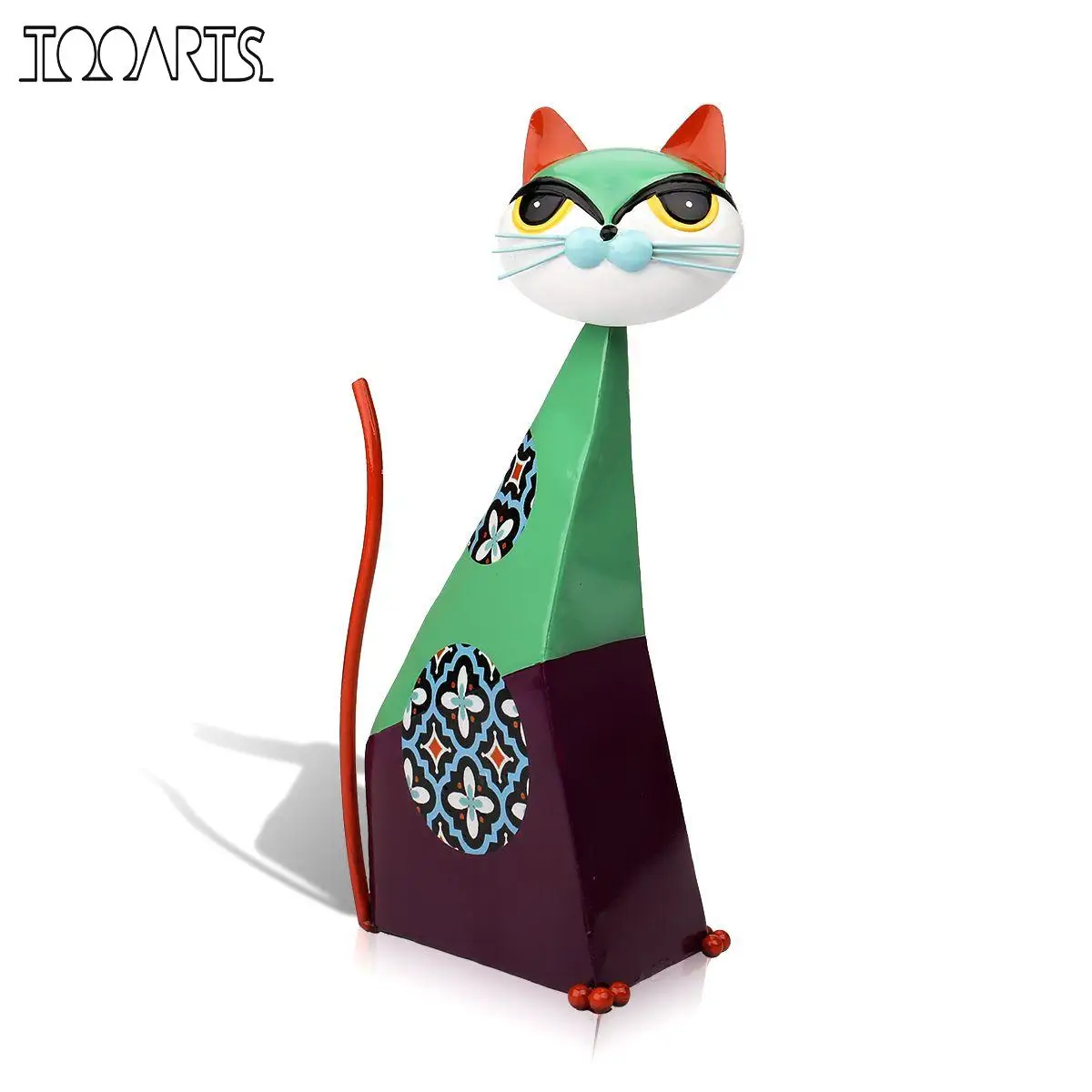 

Tooarts Fortune Cat Figurine Miniature Metal Animal Figurine Home Decoration Pastoral Colorful Art Statuette Craft Gift For Home