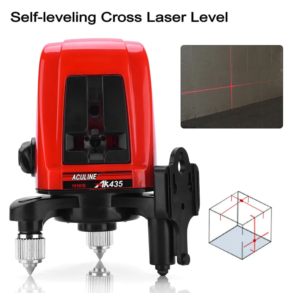 

AK435 360 Degree Rotating Red Beam Self Leveling Cross Laser Line + Lightspot Laser Leveler