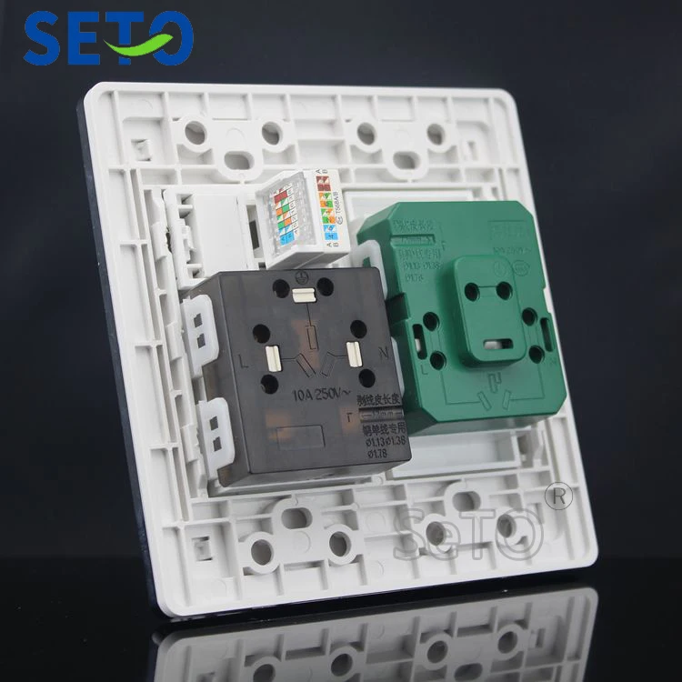 SeTo 120 тип розетка питания с тремя отверстиями и пятью + сетевая Панель RJ45 Cat5e