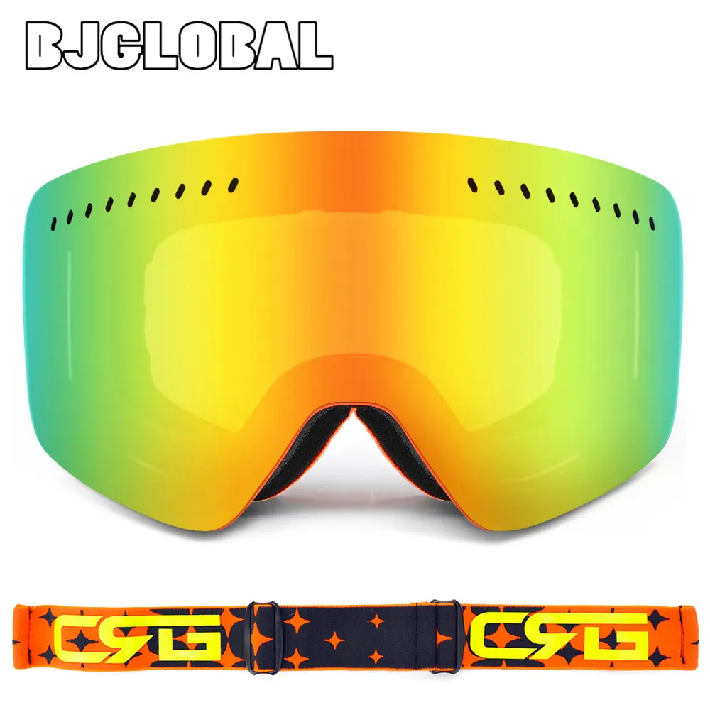 BJGLOBAL Outdoor Sunglasses Ski Goggles Men Women Double UV Anti-fog Skiing Snowboard Goggle MTB ATV Motocross Glasses