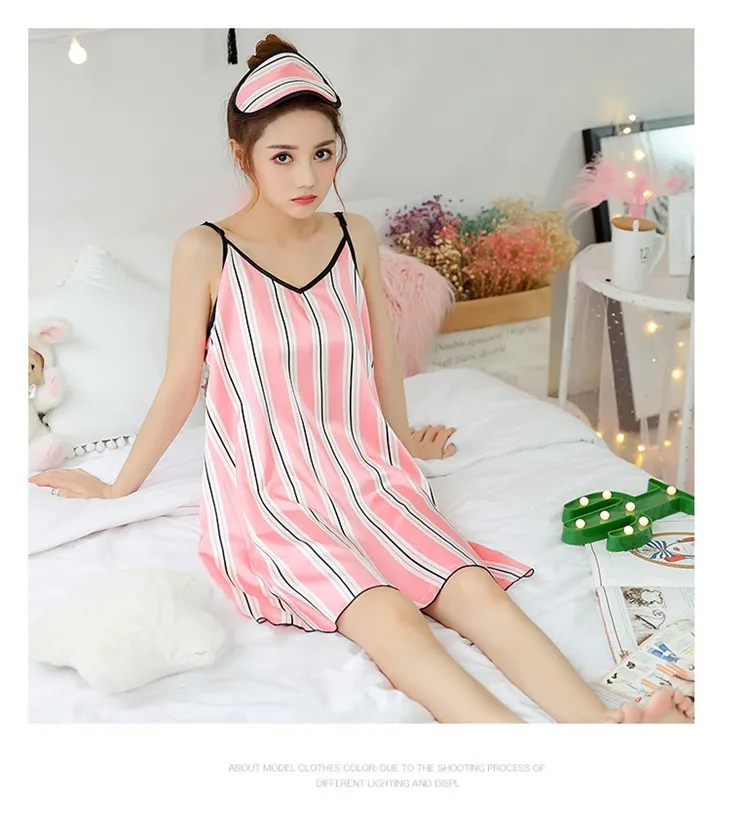 Шелковый атлас спагетти шелковые пижамы для женщин летние сексуальное женское белье принт Ночное платье пижамы домашнее Ночная рубашк