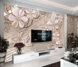 Домашний декор фотообои ювелирные изделия цветы гостиная спальня обои для стен диван тв задний план Papel де parede 3D