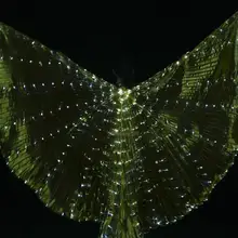 Взрослый Led Isis Крылья Золотой танец живота костюм аксессуар Египетский танцор сценический реквизит без палки градиент