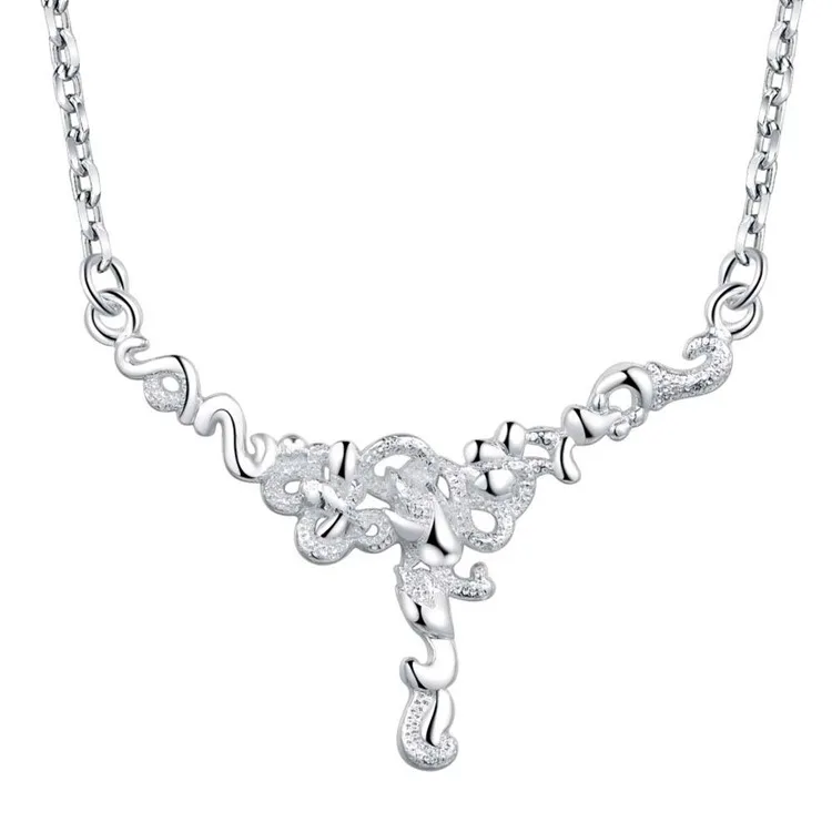 

wholesale High quality silver Fashion jewelry chains necklace pendant WN-799