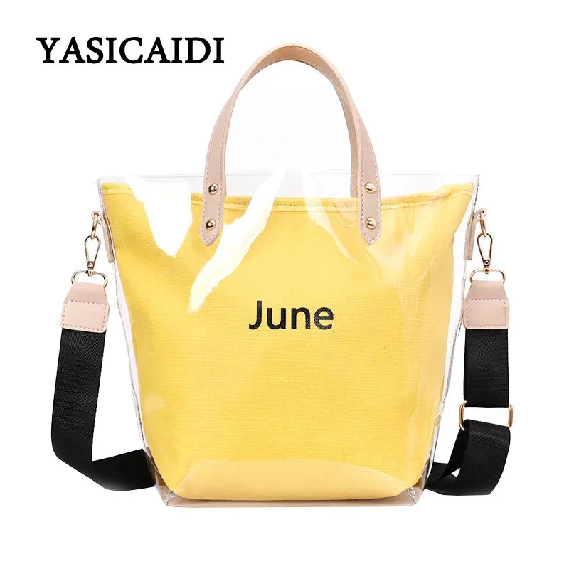Bolsa impermeable transparente cristal para mujeres bolsas de hombro moda