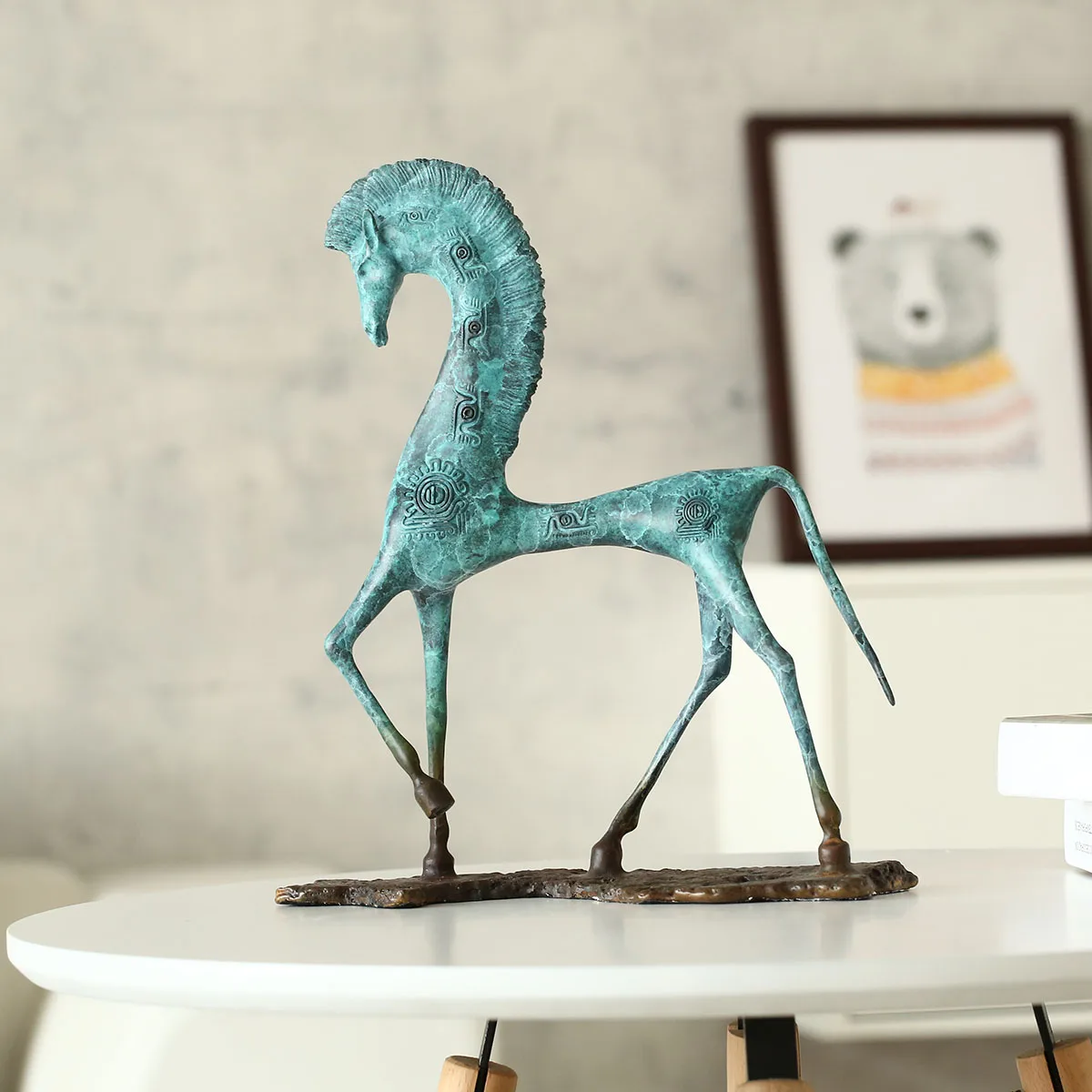 

3D Digital Modeling Egypt Horse Deliacte Brozne Sculpture Copper Horse Decoration Sculpture Sense of Art Original Design Decor