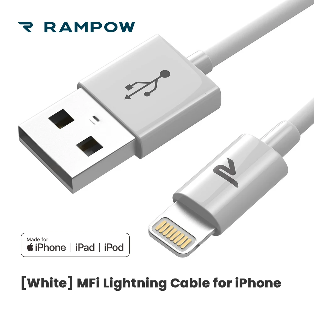 RAMPOW оригинальный кабель MFi 5 V/2A зарядка через usb для передачи данных iPhone X Зарядное