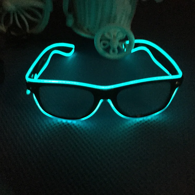 Черные линзы EL Led очки светящиеся Подарки Светодиодные Солнцезащитные очки Рождество Хэллоуин вечерние подарки z15