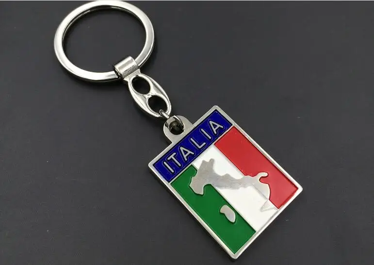 1pcs sample Car Styling Keychain Rectangle Italy flag ITALIA map