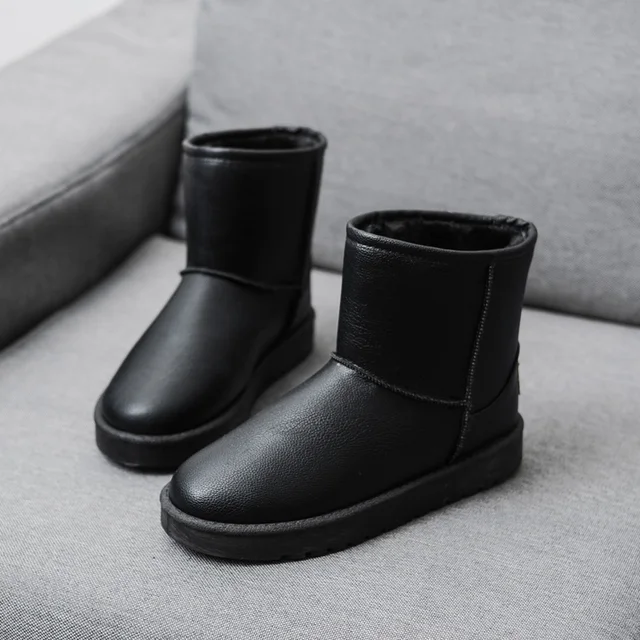 Buy Snow Boots Women Winter pu Leather Mid Calf Boots