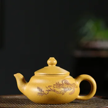 

Full Manual Raw Ore Gold Section Mud Gourd Kettle Infusion Of Tea Preserve One's Health Kettle Kungfu Online Teapot Tea Set