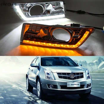 

CSCSNL 1 Set For Cadillac SRX 2012 2013 2014 2015 2016 LED DRL Daytime Running Lights Fog Lamp Cover With Turn Yellow Signal