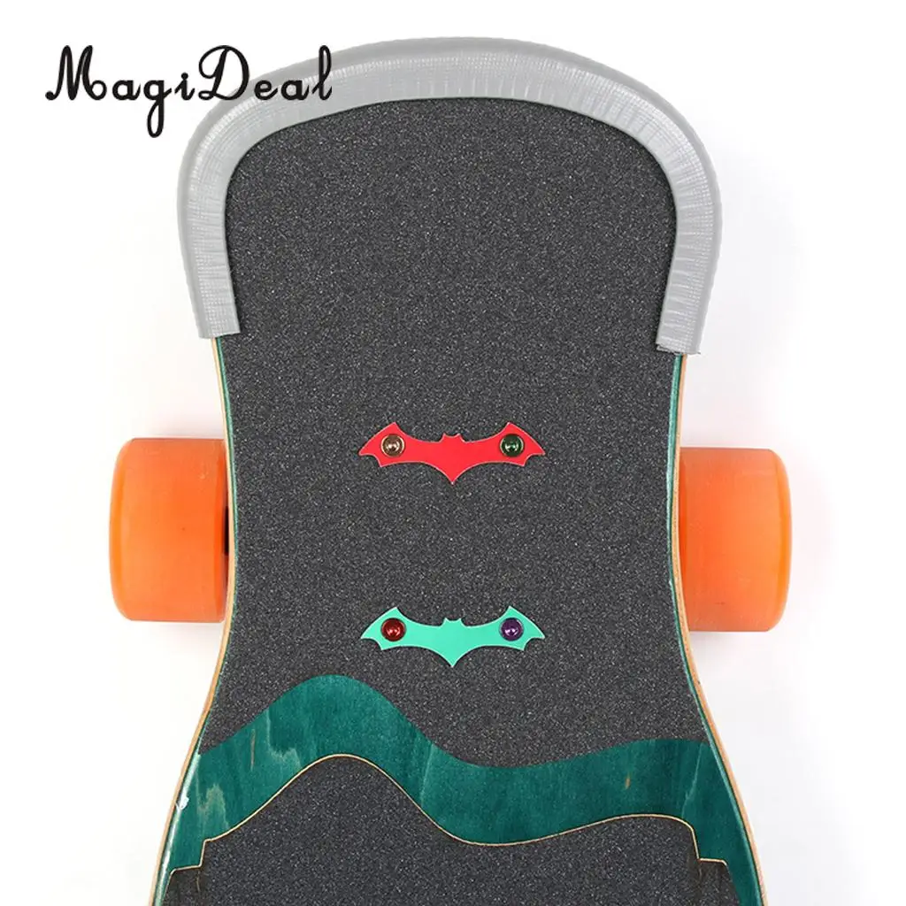 2pcs Rubber Skateboard Deck Protection Strip Nose Tail Edge Guard Orange
