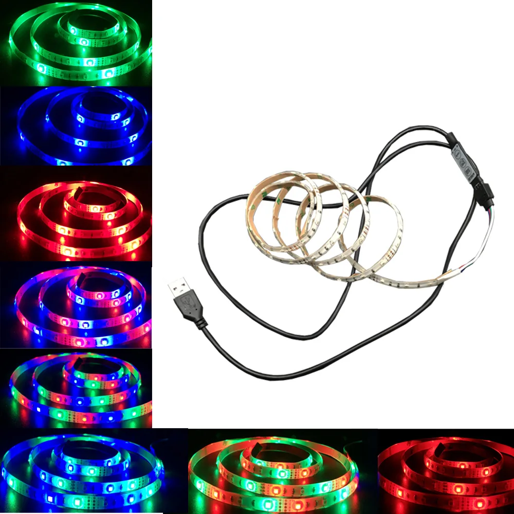 SMD 3528 ТВ ПОДСВЕТКА смещение Освещение USB Светодиодная лента Водонепроницаемая 50