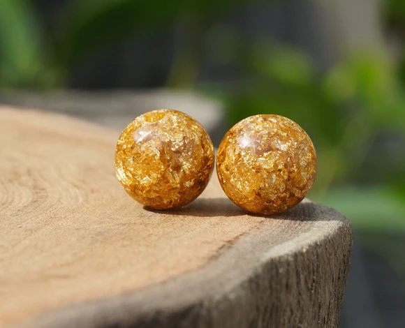 

6mm/8mm/10mm/12mm Gold Foil Beads Golden Round Bead Shamballa Mala Beads Japa Beads Bracelet Jewellry Findings DIY Accessories