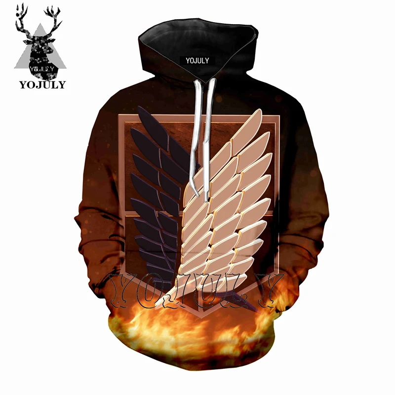 

YOJULY Anime Attack on Titan Fashion 3d Print Unisex t shirt Men Women Streetwear Sweatshirt/Zip Hoodies/Vest/Shorts/Pants A19